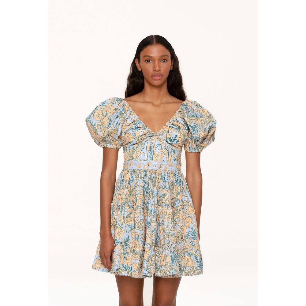 GUA BY AGUA BENDITA Manzanilla Floral Cotton Mini Dress Size M NWT
